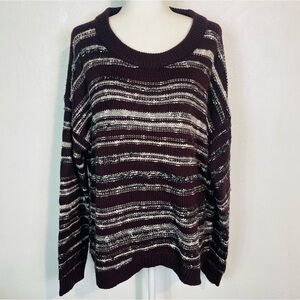 Calvin Klein Jeans Size XXL Pullover Sweater Chunky Knit Striped Long Sleeve